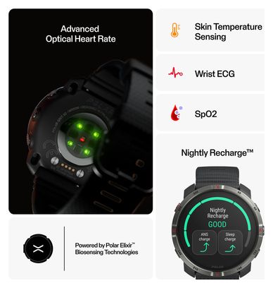 Polar Grit X2 GPS Horloge Zwart Nacht