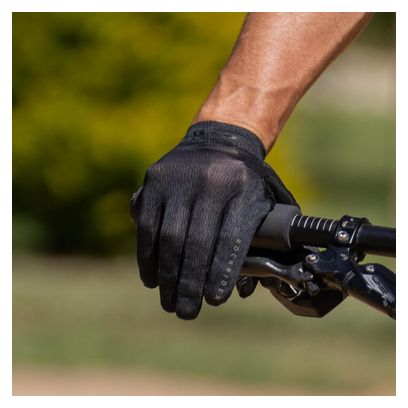 Pair of Rockrider Race Grip Gloves Black