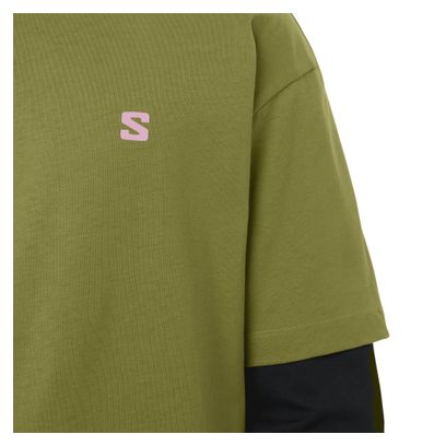 Camiseta Salomon Round Logo Graphic Verde Hombre