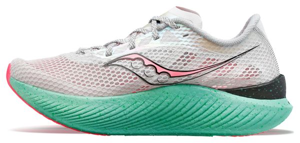 Zapatillas de running Saucony Endorphin Pro 3 para mujer Blanco Verde Rosa