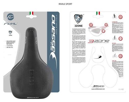 SELLE BASSANO Selle vélo Rivale 3zone Sport noire + feu arrière