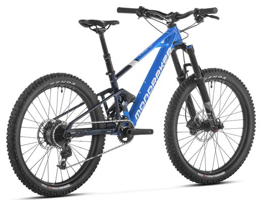 Elektrisch gefedertes Kinder Mountainbike Mondraker F-Play 24 Sram GX 10V Carrera Blau 2024