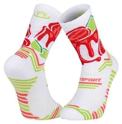 Chaussettes BV Sport Collector ''Nutrisocks'' Panna Cotta Blanc / Rouge