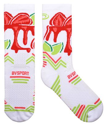 Chaussettes de Trail BV Sport Collection ''Nutrisocks'' Panna Cotta Blanc/Rouge