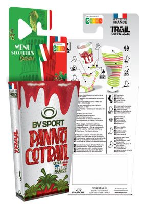 Chaussettes de Trail BV Sport Collection ''Nutrisocks'' Panna Cotta Blanc/Rouge