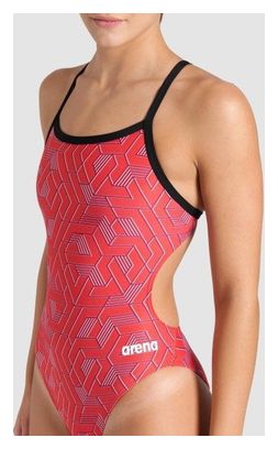 Maillot de bain Arena Escape Dos Challenge Rouge/Noir Femme