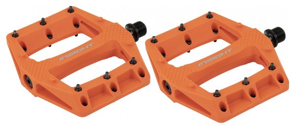 Pair of Insight Thermoplastic DU Orange Flat Pedals