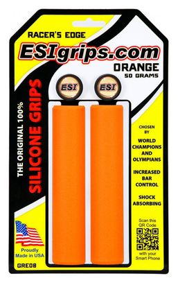 ESI Grips Coppia di Silicone Arancione 30 millimetri'S RACER
