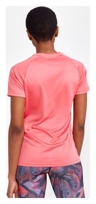 Maillot de manga corta Craft Core Essence Pink Logo de mujer