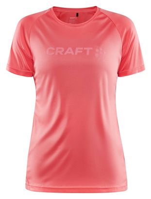 Maillot de manga corta Craft Core Essence Pink Logo de mujer