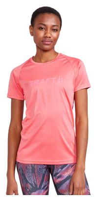 Maillot de manga corta Craft Core Essence Pink Logo de mujer