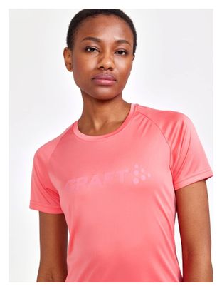 Maillot de manga corta Craft Core Essence Pink Logo de mujer