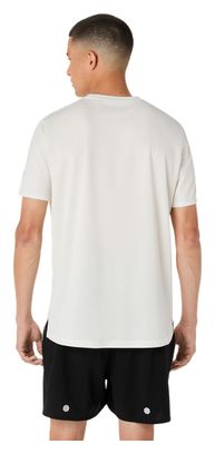 Camiseta de manga corta Asics Fujitrail con logotipo, blanco/morado, para hombre