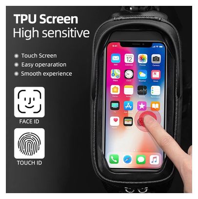 Sacoche de cadre étanche pour téléphone avec écran tactile