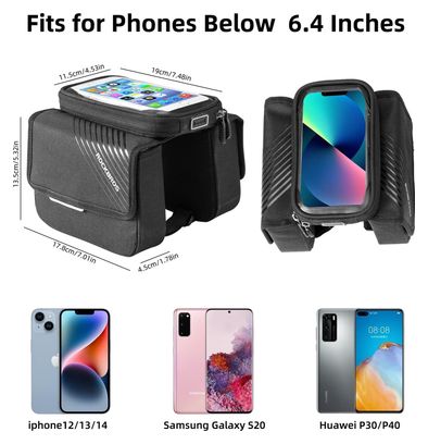 Sacoche de cadre étanche pour téléphone avec écran tactile