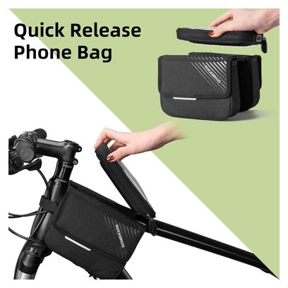 Sacoche de cadre étanche pour téléphone avec écran tactile