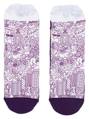 Chaussettes Nathan Signature Speed Tab Violet / Blanc