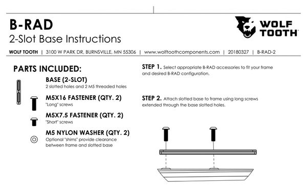 Wolf Tooth B-RAD 2 Slot Base Black