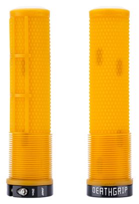 Paire de Grips DMR Deathgrip2 Race Grips Flangeless Jaune