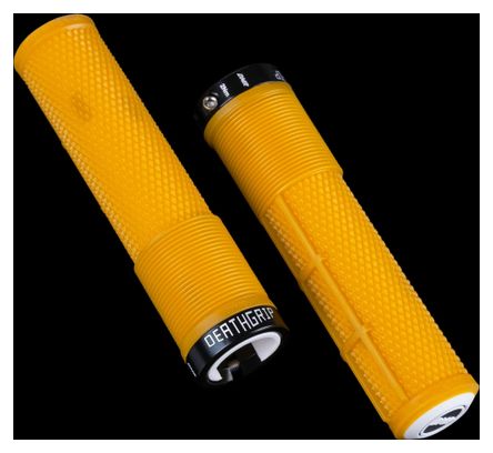 Paire de Grips DMR Deathgrip2 Race Grips Flangeless Jaune