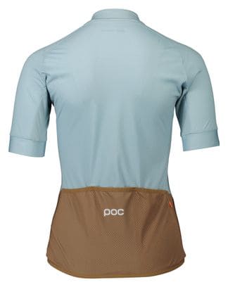 Women's Poc Essential Road Logo Short Sleeve Jersey Blue/Brown