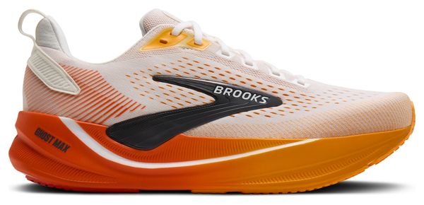 Brooks Ghost Max 4 Running Shoes, White/Orange, Men's