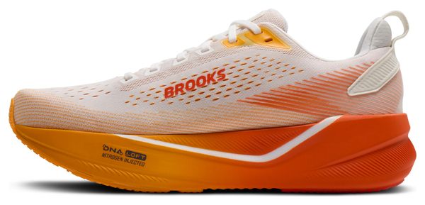 Brooks Ghost Max 4 Running Shoes, White/Orange, Men's