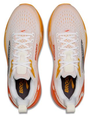 Brooks Ghost Max 4 Running Shoes, White/Orange, Men's