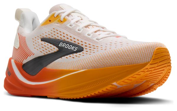 Brooks Ghost Max 4 Running Shoes, White/Orange, Men's