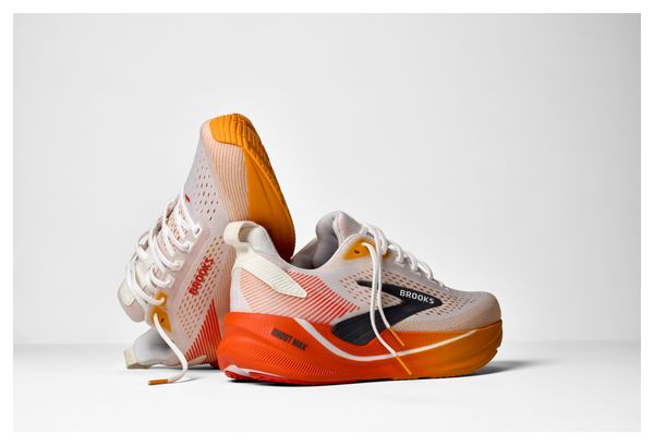 Brooks Ghost Max 4 Running Shoes, White/Orange, Men's