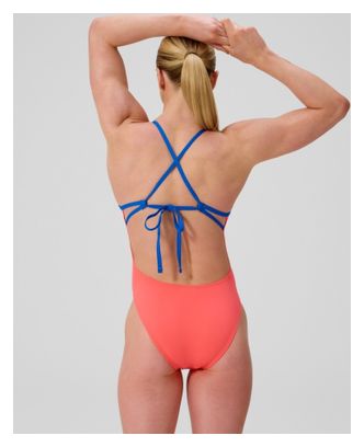 Costume da bagno Speedo Club Training Tie Back Donna Arancione/Blu