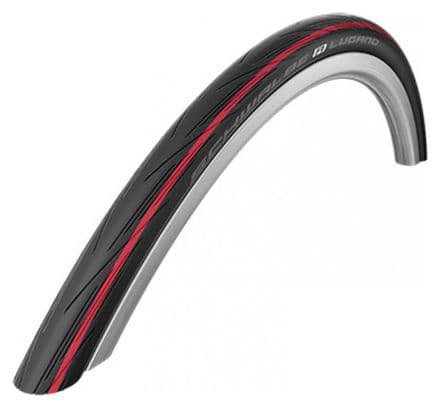 Pneu route 700x25 Schwalbe lugano tt noir/rouge tr (25-622)