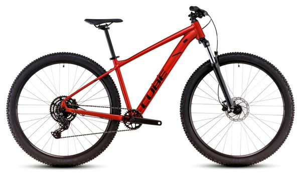 VTT Semi-Rigide Cube Aim Pro Shimano Cues 9V 29'' Rouge Orange Fire 2025