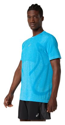 Asics Road Seamless Kurzarm-Shirt Blau Herren
