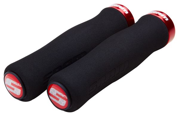 Puños de espuma SRAM CONTOUR Lock-On Negro / Rojo