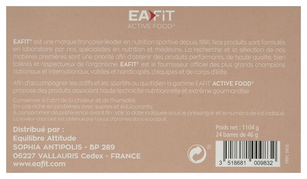 EAFIT Barre Protéinée Présentoir de 24 Barres de 46g - Chocolat
