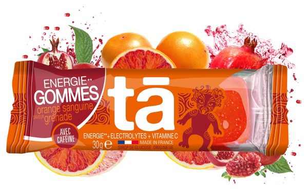 Tā Energy Energy Gums (3 Gums) Blutorange/Granatapfel