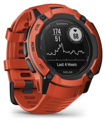 GARMIN Instinct 2X Solar - Montre de sport connectée - Rouge