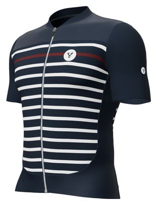 Maillot Manches Courtes LeBram Ventoux Marinière Édition Limitée Bleu Blanc Bordeaux