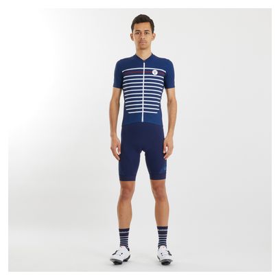 Maillot Manches Courtes LeBram Ventoux Marinière Édition Limitée Bleu Blanc Bordeaux
