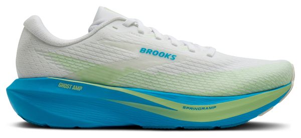 Brooks Ghost Amp Running Shoes for Men, White/Blue/Green