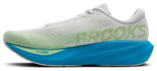 Brooks Ghost Amp Running Shoes for Men, White/Blue/Green