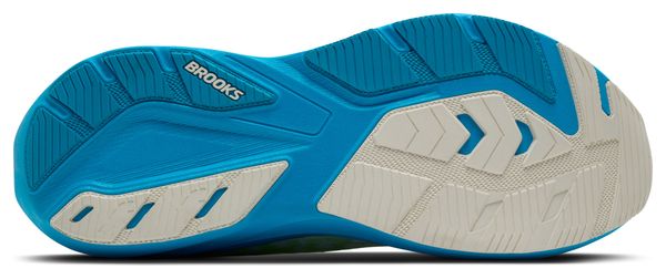 Brooks Ghost Amp Running Shoes for Men, White/Blue/Green