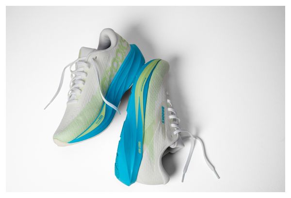 Brooks Ghost Amp Running Shoes for Men, White/Blue/Green