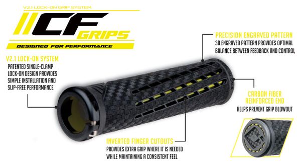 Paire de Grips ODI CF V2.1 Noir Rouge