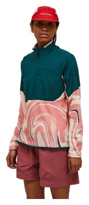 Sudadera polar Peak Performance con media cremallera Aop Freelight Alpha verde/rosa para mujer