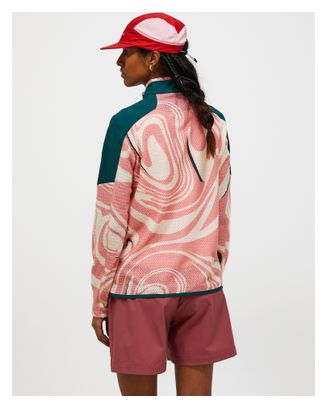 Sudadera polar Peak Performance con media cremallera Aop Freelight Alpha verde/rosa para mujer
