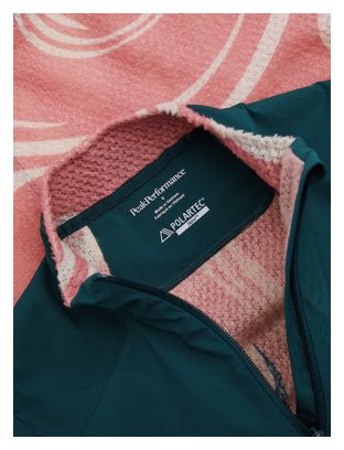 Sudadera polar Peak Performance con media cremallera Aop Freelight Alpha verde/rosa para mujer