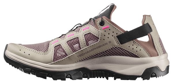 Amphibische Schuhe Salomon Techamphibian 5 Beige/Rosa Damen