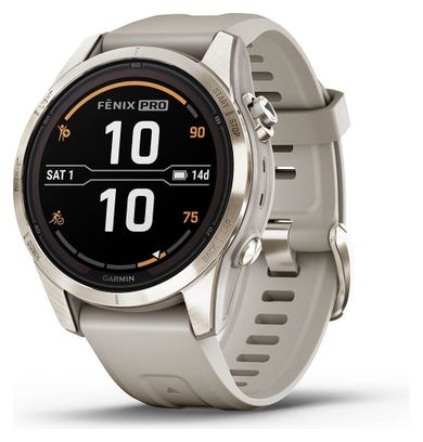 GARMIN Fenix 7S Pro Sapphire Solar - Montre de sport connectée - Argent